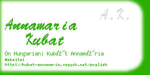 annamaria kubat business card